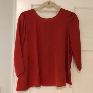 3/4 sleeve open back blouse
